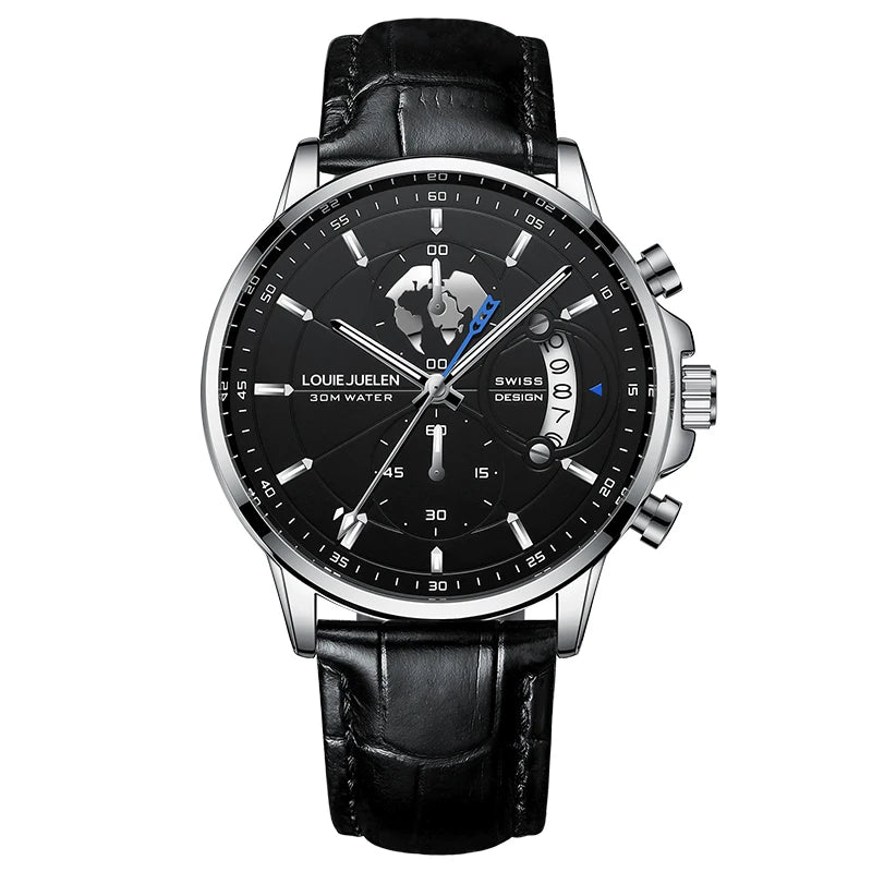 Montre Homme CHENXI B-576 — Chronographe Quartz, Bracelet Cuir, Aiguilles Lumineuses