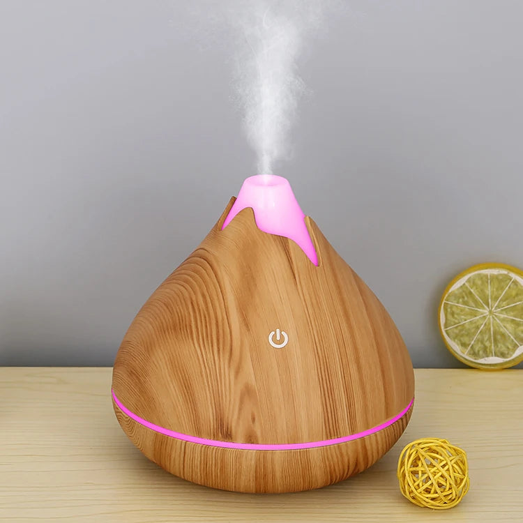 Humidificateur Diffuseur Arômes Design Bois — Ultrasonique, LED 7 Couleurs & USB 5V (200ml/350ml)
