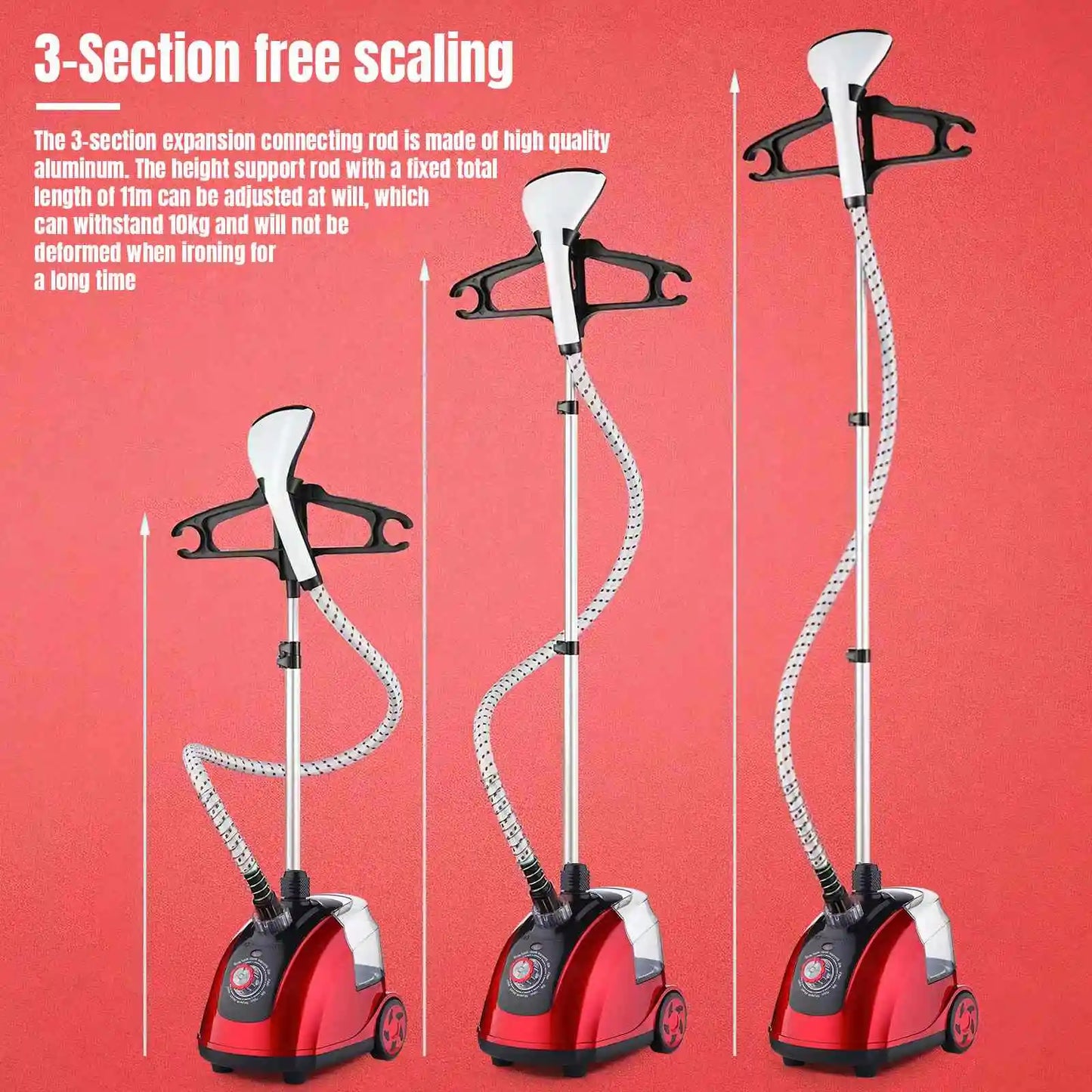 Défroisseur vapeur réglable pour vêtements, 11 vitesses, 1.8 L, fer à vapeur Vertical suspendu, 1800W, Machine à vapeur pour vêtements