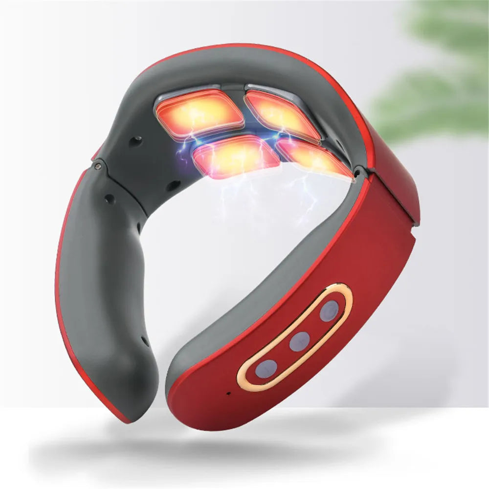 Masseur Cervical EMS CAMMUO 4D — Chaleur 42°C, 6 Modes & Traction Cervicale