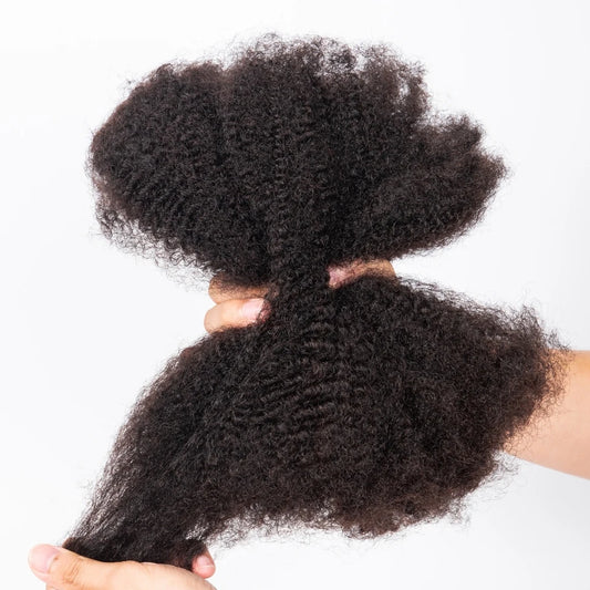 10-18Inch 4C Afro Kinky Double Drawn Bulk Human Extensions Machine Double Weft 30 50g/Pack Brazilian Remy Locs Micro Twist
