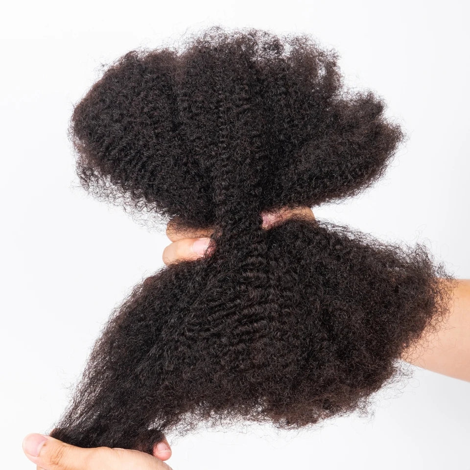 4C Afro Kinky Bulk Human Hair — Brazilian Remy Double Drawn for Locs & Micro Twists | TechNova X