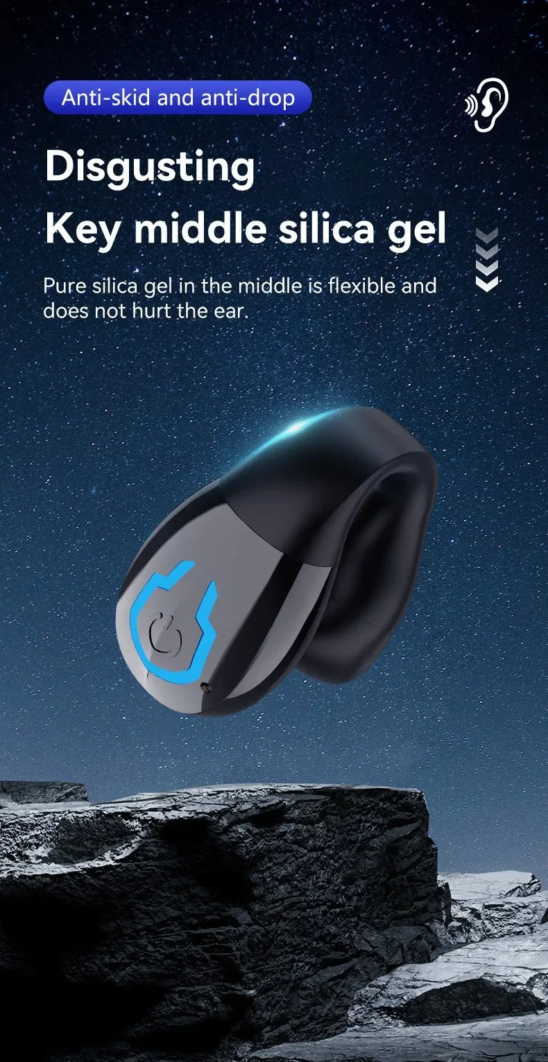 Écouteur Bluetooth 5.4 Sport — Clip-Oreille Étanche avec Micro