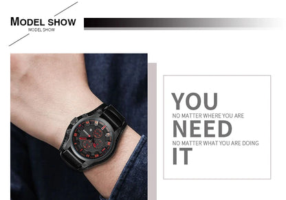 Istro REN-Montres à quartz de sport militaire pour hommes, horloges de luxe pour hommes, horloge de date, bracelet en cuir, date, heure, marque supérieure
