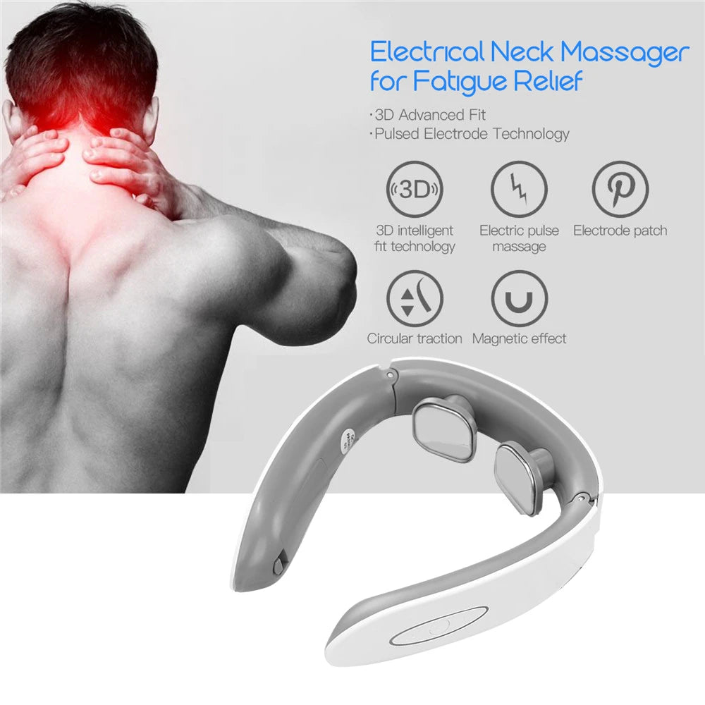Masseur Cervical EMS CAMMUO 4D — Chaleur 42°C, 6 Modes & Traction Cervicale