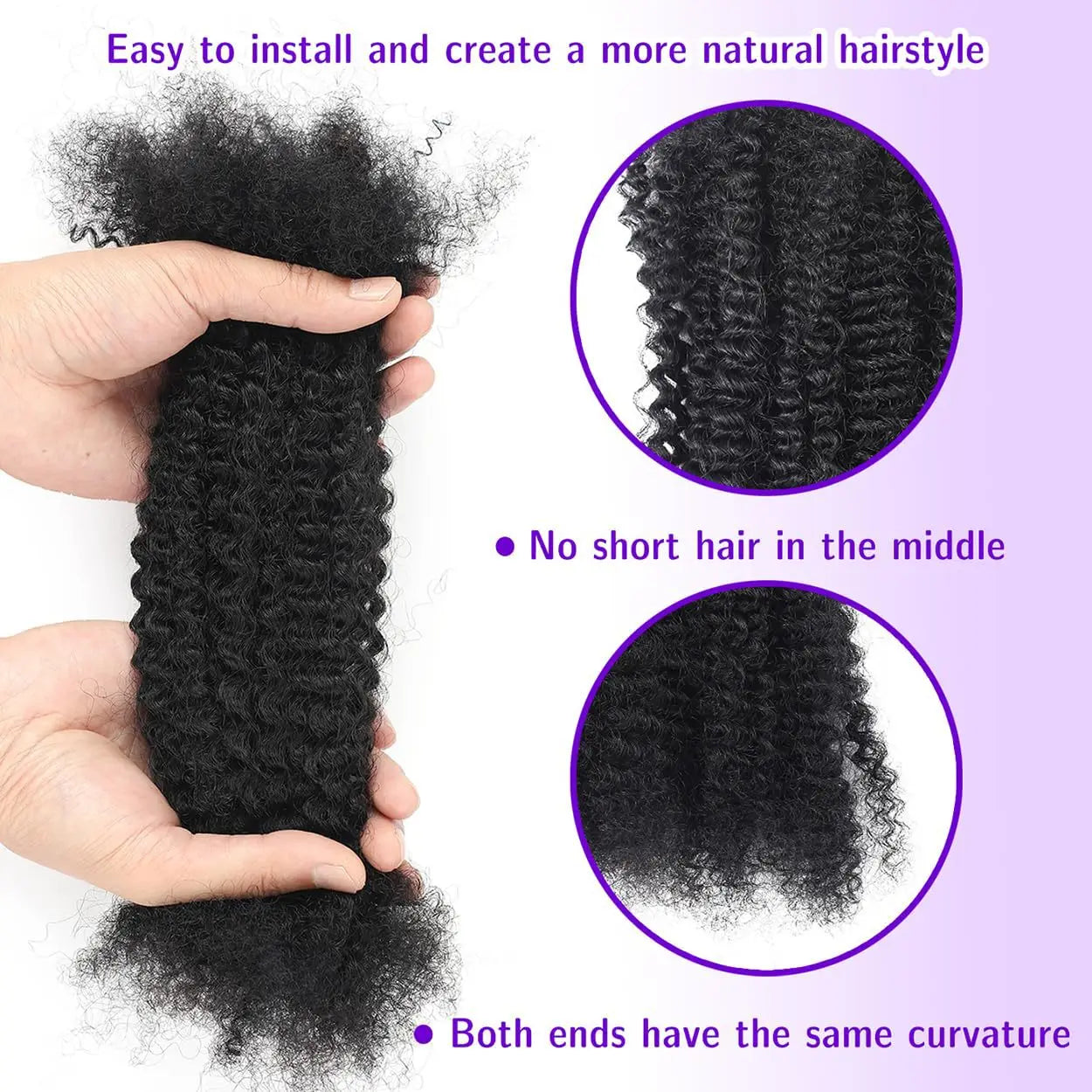 Brazilian Afro Kinky Bulk Hair — 30g Double Drawn Remy Extensions for Braiding | TechNova X