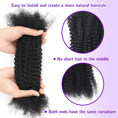 Brazilian Afro Kinky Bulk Hair — 30g Double Drawn Remy Extensions for Braiding | TechNova X