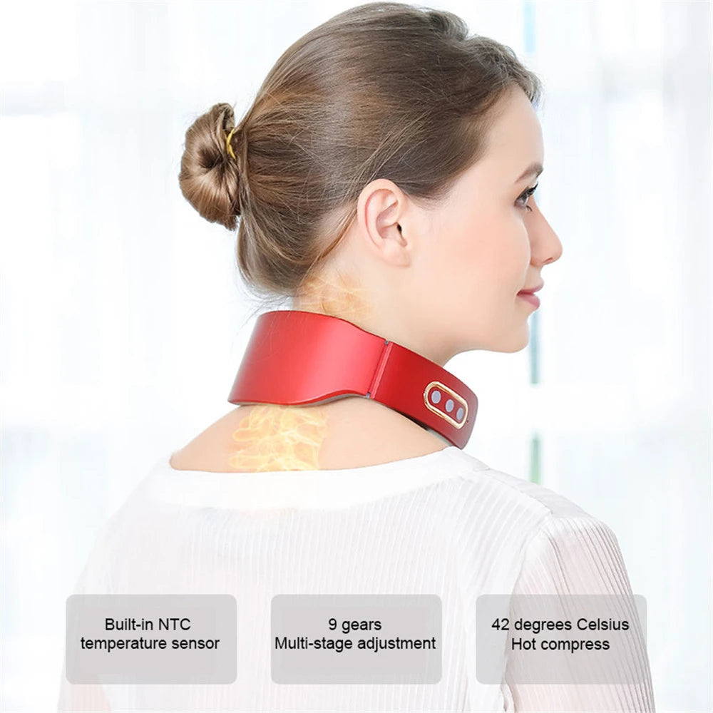 Masseur Cervical EMS CAMMUO 4D — Chaleur 42°C, 6 Modes & Traction Cervicale