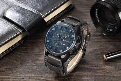 Istro REN-Montres à quartz de sport militaire pour hommes, horloges de luxe pour hommes, horloge de date, bracelet en cuir, date, heure, marque supérieure