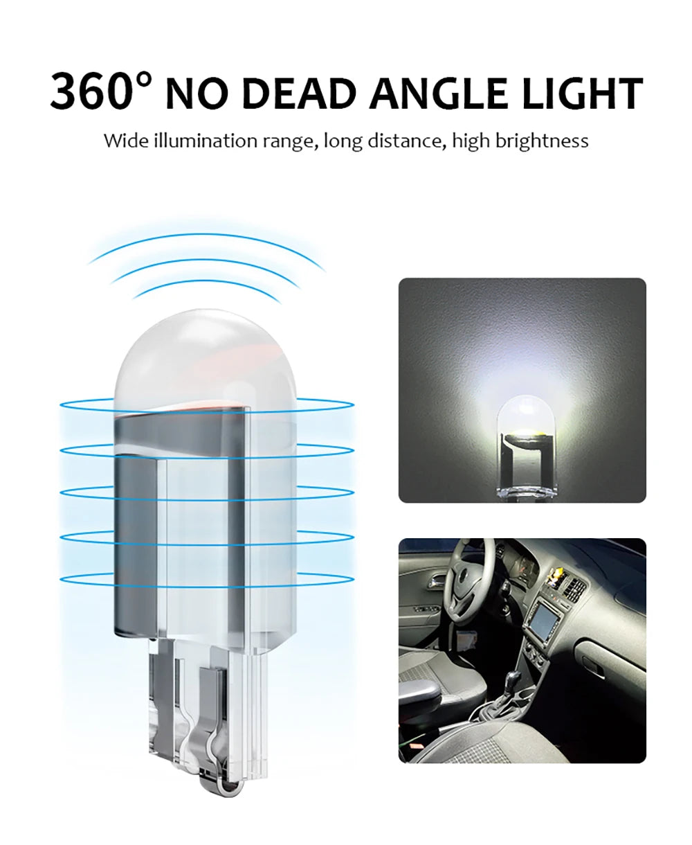 T10 W5W COB LED Car Bulbs — Interior Lights 12V (Pack of 10) | TechNova X