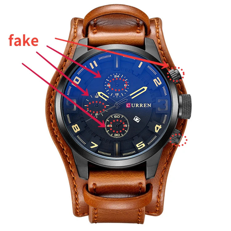 Istro REN-Montres à quartz de sport militaire pour hommes, horloges de luxe pour hommes, horloge de date, bracelet en cuir, date, heure, marque supérieure