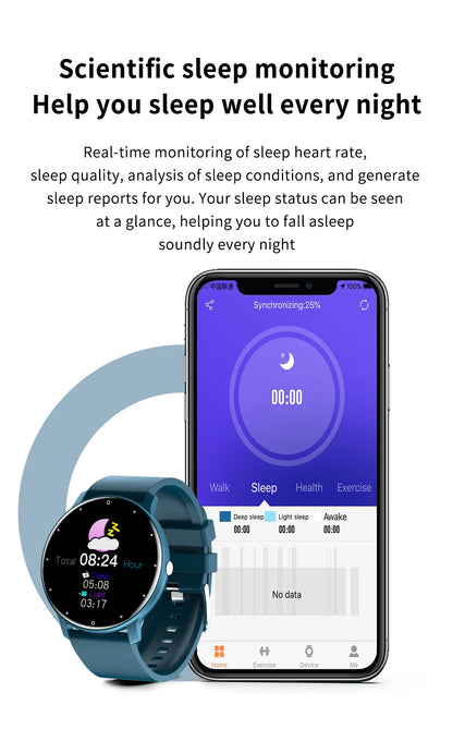 Smartwatch LIGE BW0223 2026 — Bluetooth 5.0, Suivi Santé 24h, IP67