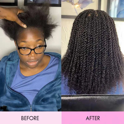 10-18Inch 4C Afro Kinky Double Drawn Bulk Human Extensions Machine Double Weft 30 50g/Pack Brazilian Remy Locs Micro Twist