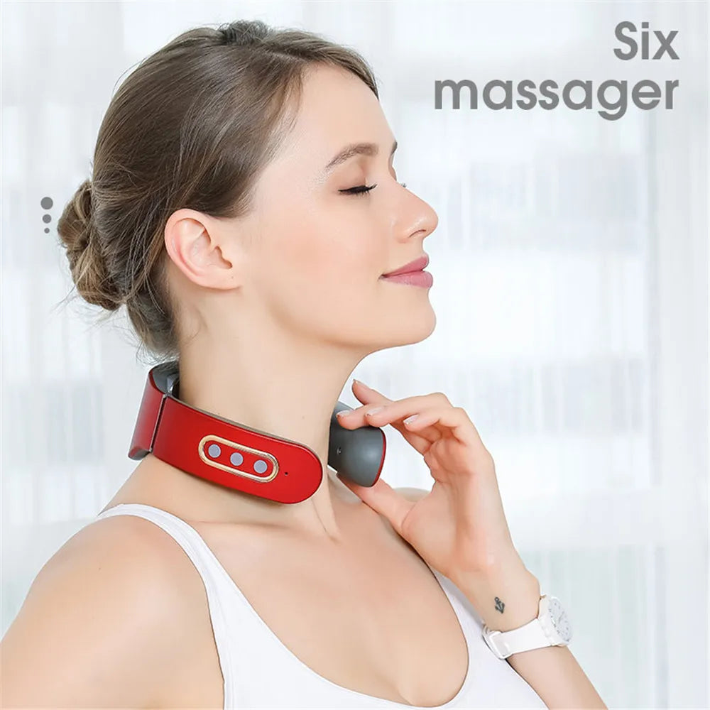 Masseur Cervical EMS CAMMUO 4D — Chaleur 42°C, 6 Modes & Traction Cervicale