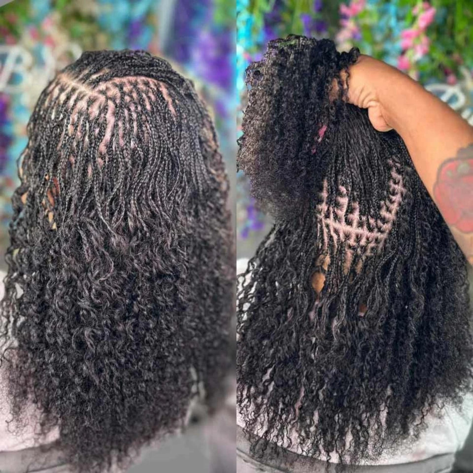 10-18Inch 4C Afro Kinky Double Drawn Bulk Human Extensions Machine Double Weft 30 50g/Pack Brazilian Remy Locs Micro Twist