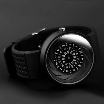 Montre Quartz Homme Enmex — Design Industriel Créatif, Cadran Motif Feu, Étanche 5 ATM (30 m), 3 Styles | TechNova X