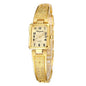 Montre Femme Quartz TINUORA TMC383 — Boîtier Rectangulaire Acier Inox, Chiffres Arabes, Style Luxe