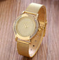 Montre Femme Quartz Maille Métal — Cadran Cristal 37mm, Ultra-Fine 5mm, Style Fashion Casual