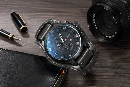 Istro REN-Montres à quartz de sport militaire pour hommes, horloges de luxe pour hommes, horloge de date, bracelet en cuir, date, heure, marque supérieure