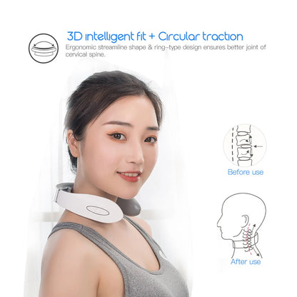 Masseur Cervical EMS CAMMUO 4D — Chaleur 42°C, 6 Modes & Traction Cervicale