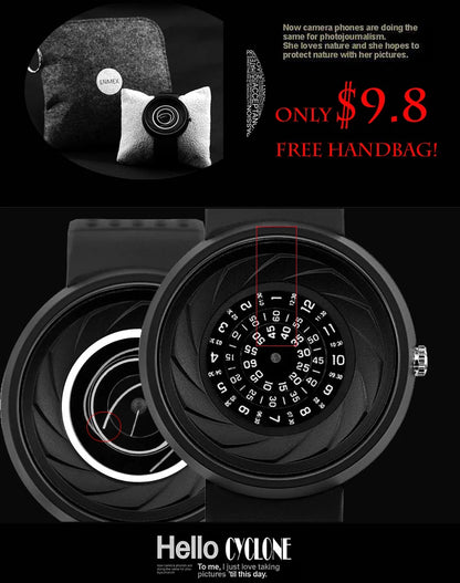 Montre Quartz Homme Enmex — Design Industriel Créatif, Cadran Motif Feu, Étanche 5 ATM (30 m), 3 Styles | TechNova X