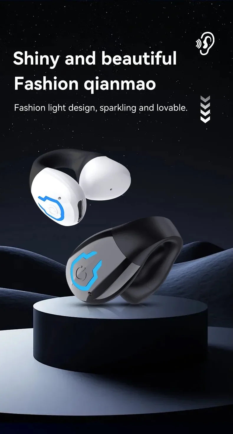 Écouteur Bluetooth 5.4 Sport — Clip-Oreille Étanche avec Micro