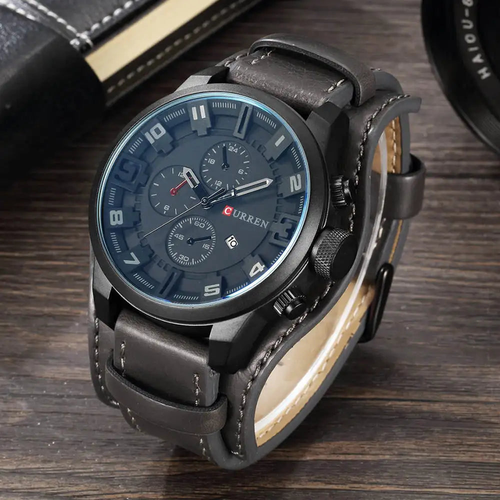 Istro REN-Montres à quartz de sport militaire pour hommes, horloges de luxe pour hommes, horloge de date, bracelet en cuir, date, heure, marque supérieure