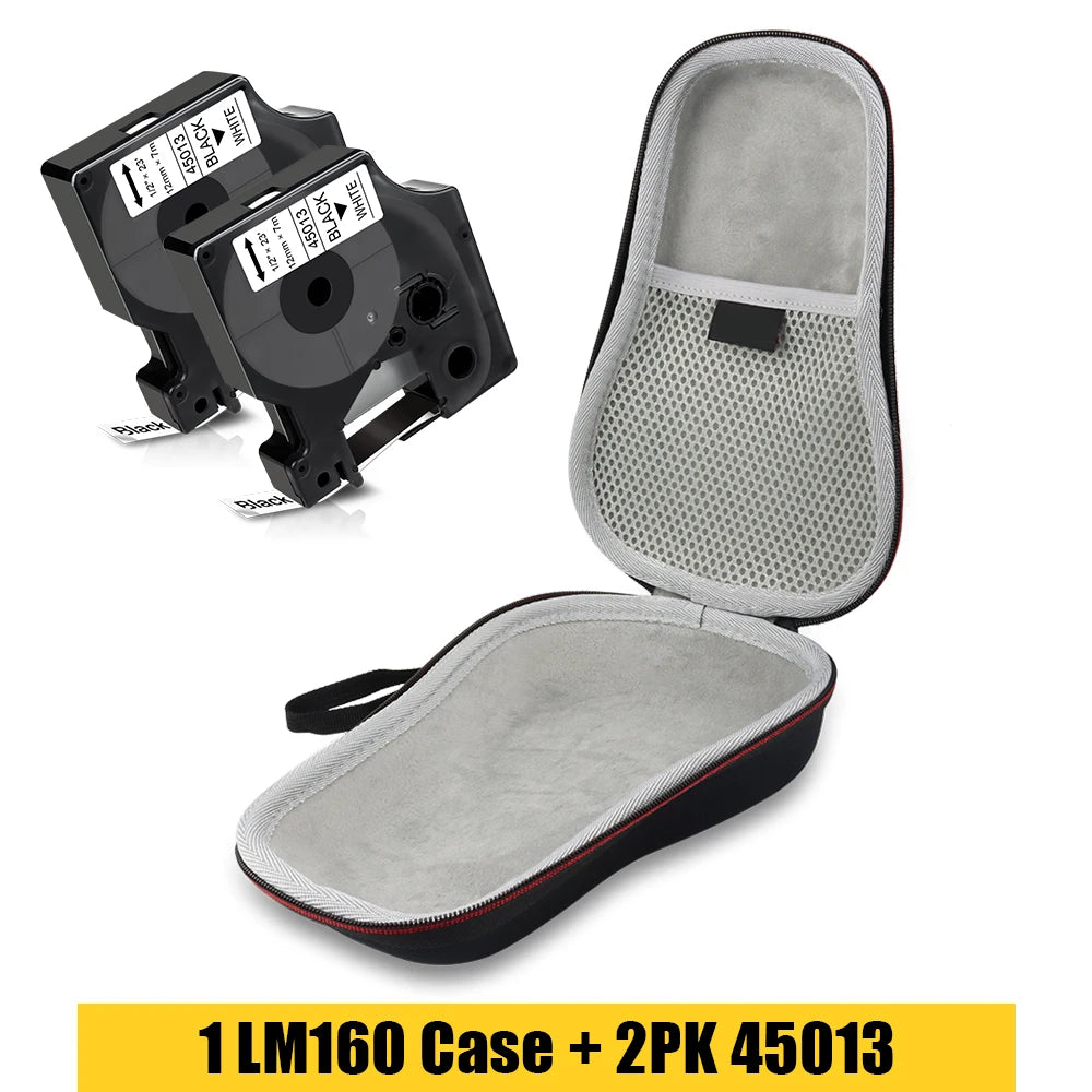 Étui portable pour imprimante Dymo LabelManager LM160, étui pour imprimante Dymo LM160, sac pour imprimante, étui étanche et antichoc avec ruban adhésif