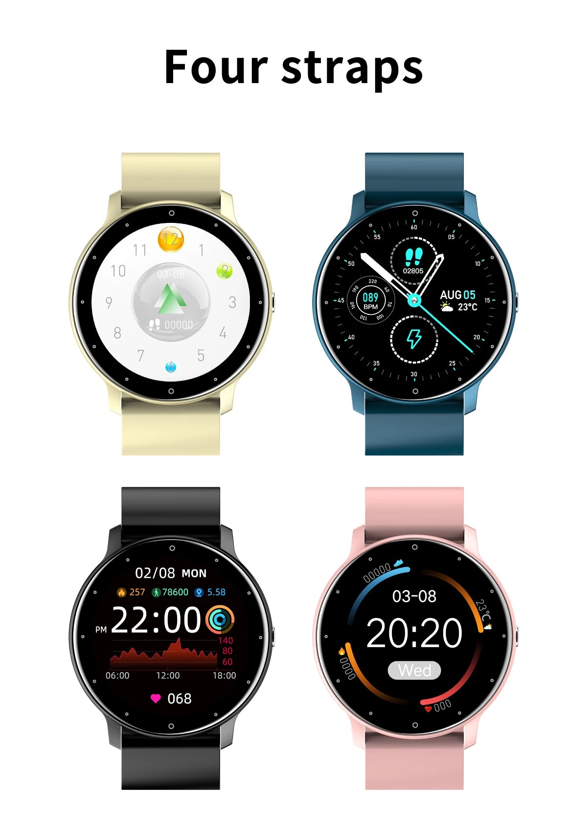 Smartwatch LIGE BW0223 2026 — Bluetooth 5.0, Suivi Santé 24h, IP67