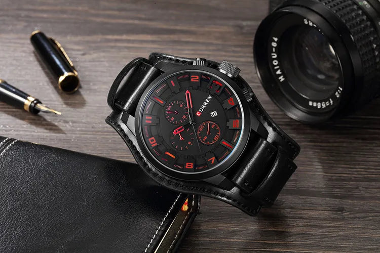 Istro REN-Montres à quartz de sport militaire pour hommes, horloges de luxe pour hommes, horloge de date, bracelet en cuir, date, heure, marque supérieure
