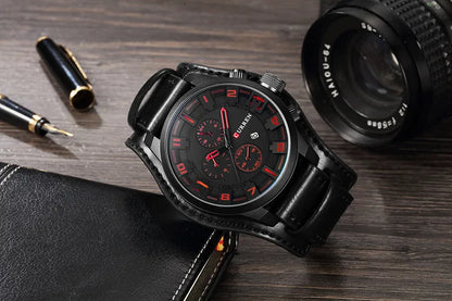 Istro REN-Montres à quartz de sport militaire pour hommes, horloges de luxe pour hommes, horloge de date, bracelet en cuir, date, heure, marque supérieure