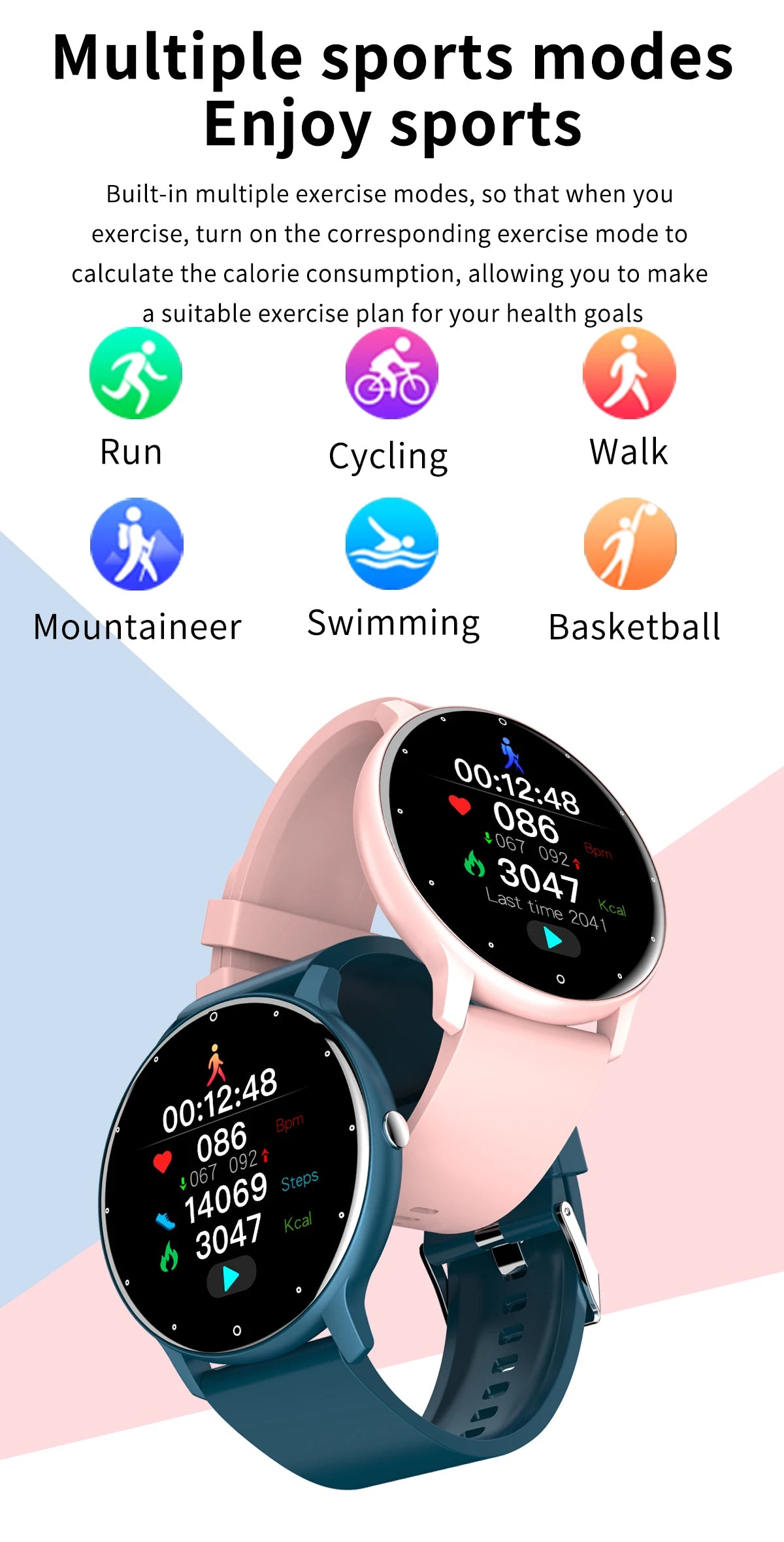 Smartwatch LIGE BW0223 2026 — Bluetooth 5.0, Suivi Santé 24h, IP67