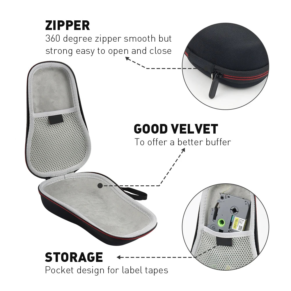 Étui portable pour imprimante Dymo LabelManager LM160, étui pour imprimante Dymo LM160, sac pour imprimante, étui étanche et antichoc avec ruban adhésif
