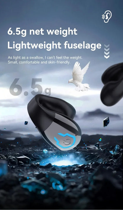 1 écouteur sans fil Bluetooth 5.4 avec micro, écouteur unique à clip d'oreille, étanche, écouteurs TWS pour le sport, casque Bluetooth Type-C
