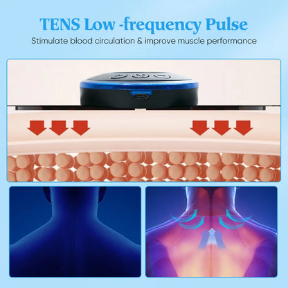 EMS Electric Neck Massager, Muscle Massage Stimulator, Low-Frequency Instrument, Patches for Back, Neck, and Calves, Mini Device for Joint Pain