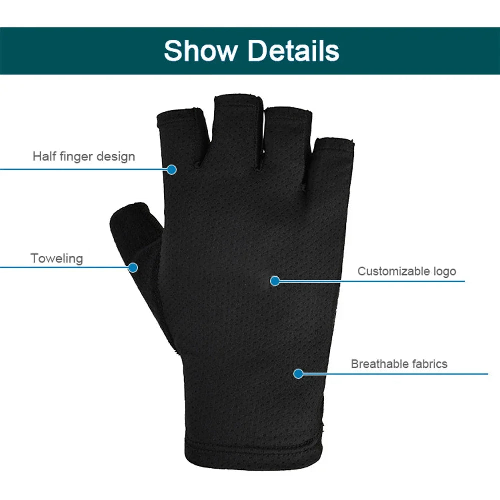 1 paire de gants de cyclisme d'été sans doigts Fitness pêche femmes hommes printemps gymnase respirant antidérapant Yoga élastique gants de vélo