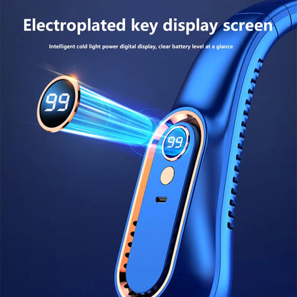 Ventilateur de Cou Sans Pales 7000mAh — Affichage LED, Minuterie 2-8h & Rechargeable USB