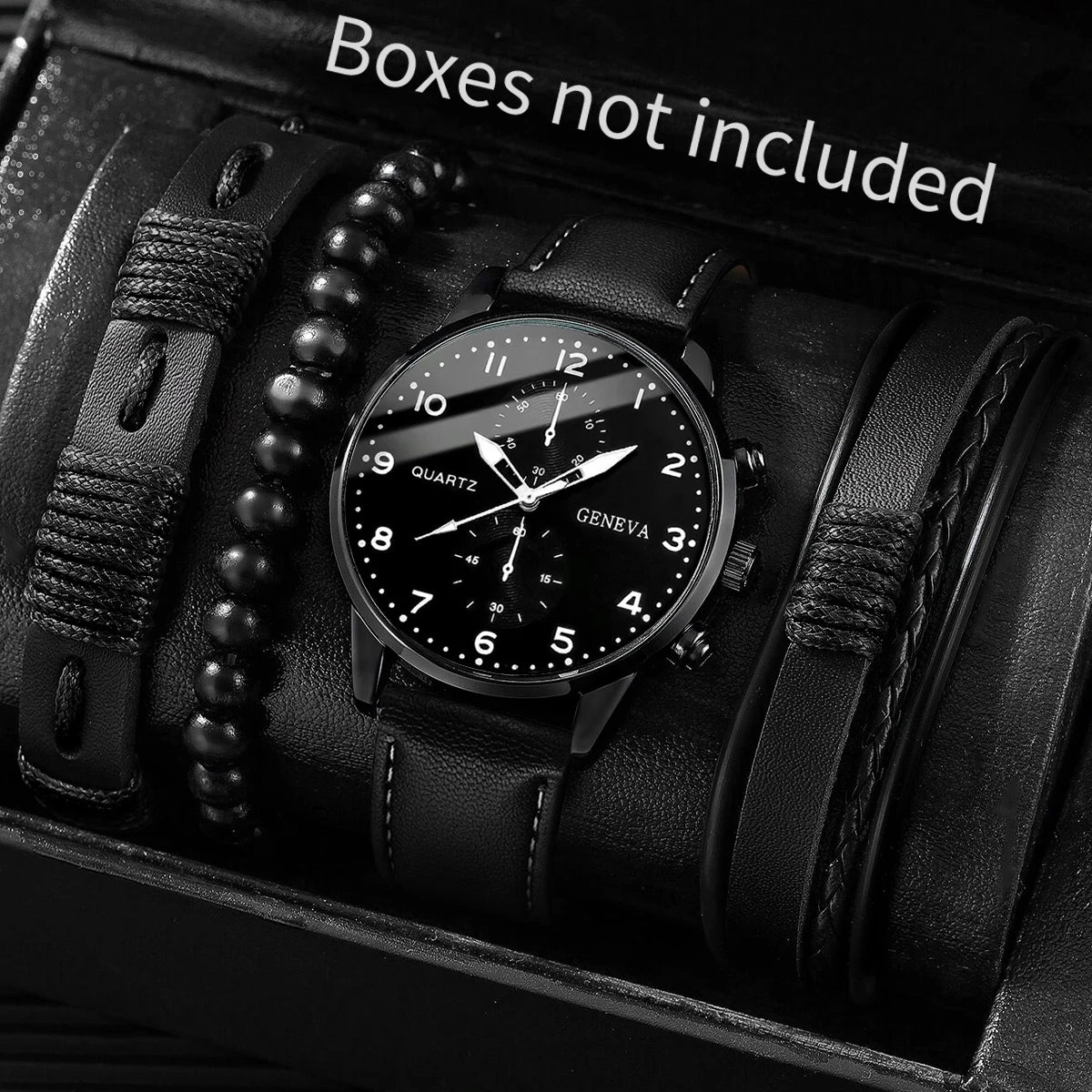 Montre Homme Quartz — Cadran Chiffres Romains + 3-4 Bracelets Interchangeables Cuir & Nylon