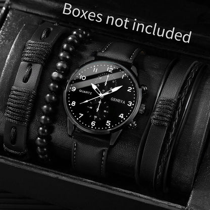 Montre Homme Quartz — Cadran Chiffres Romains + 3-4 Bracelets Interchangeables Cuir & Nylon