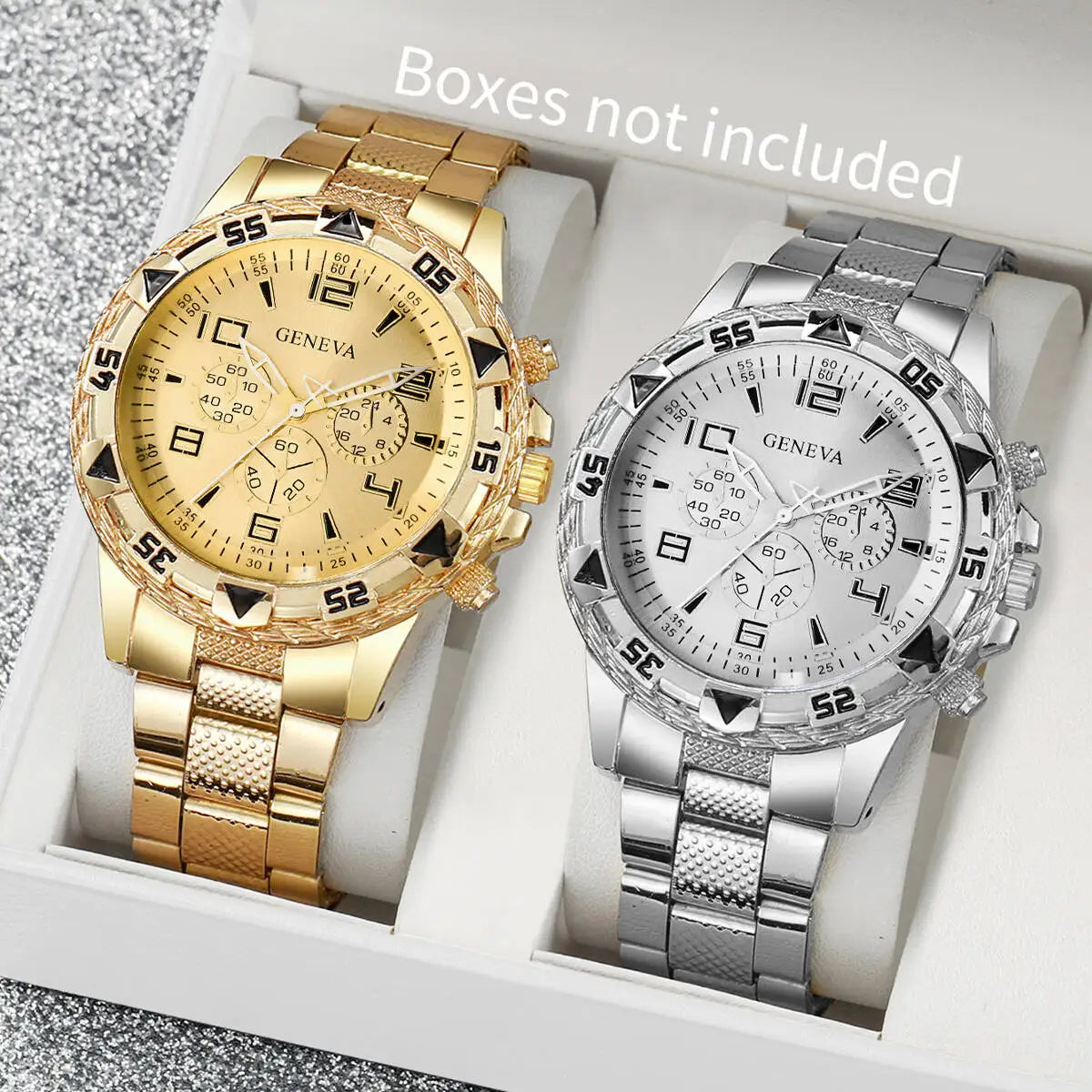 Lot 2 Montres Quartz Homme Business — Grand Cadran 45 mm, Boîtier Alliage, Chiffres Arabes, 4 Styles | TechNova X