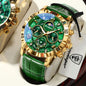 Montre Quartz Luxe Homme POEDAGAR 973 — Chronographe Lumineux, Verre Saphir, Bracelet Cuir, 3 ATM, 7 Coloris | TechNova X