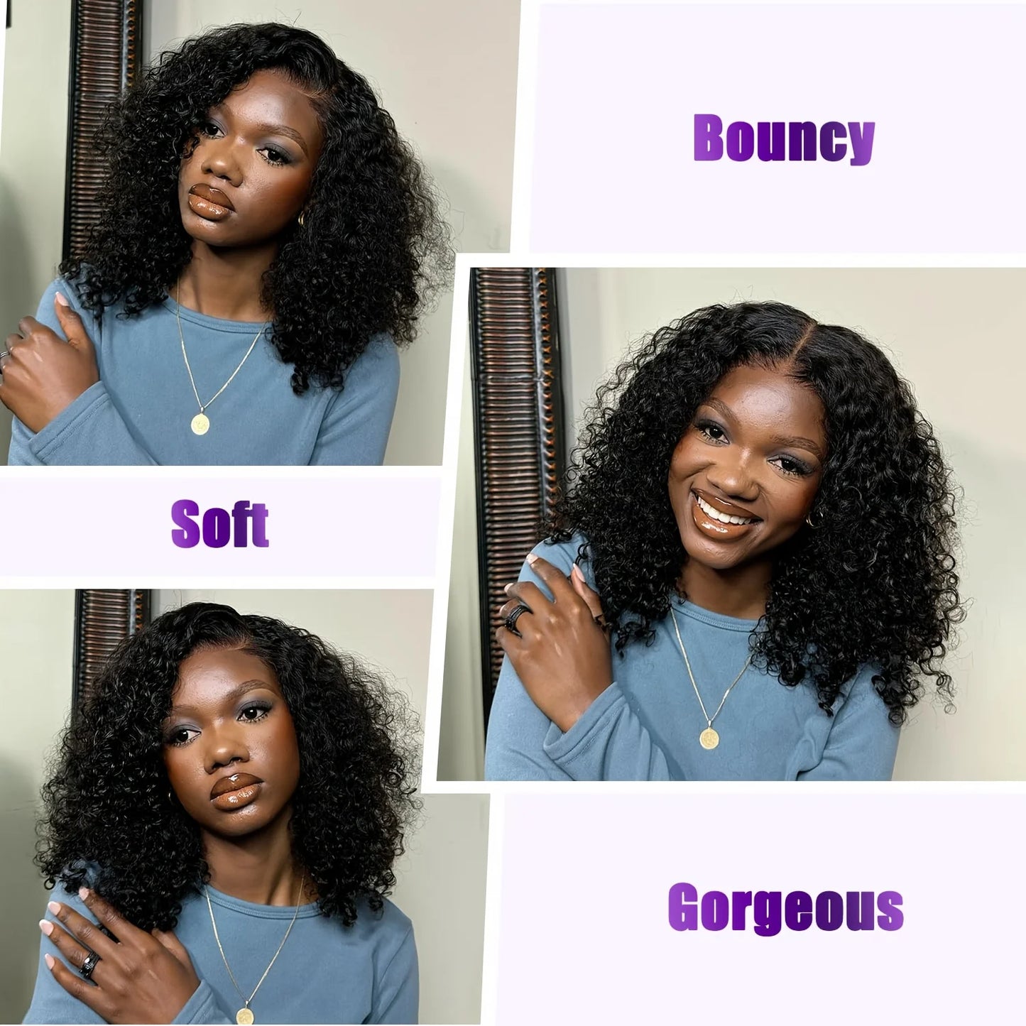 Perruque BOB vague profonde cheveux humains 13x4 HD bouclés dentelle avant perruques cheveux humains pré plumés porter et aller sans colle courte bouclée frontale BOB