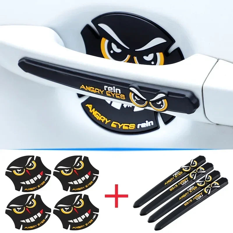 Autocollants de bol de porte de voiture, rétroviseur, sourcils de pluie, poignée de porte de voiture, autocollant réfléchissant, bande de protection universelle anti-rayures