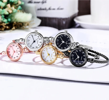 Montre Bracelet Jonc Femme Quartz YIKAZE — Acier Inoxydable, Style Rétro Luxe, 14 Coloris
