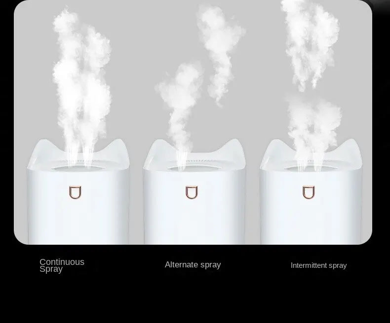 Humidificateur Double Buse 3000ml — Aromathérapie Ultrasonique, LED Ambiance & Multi-Vitesses