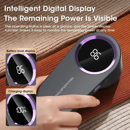 Rasoir Anti-Bouloches Électrique Rechargeable USB — 8000 tr/min, Lame 6 Feuilles & Affichage Numérique