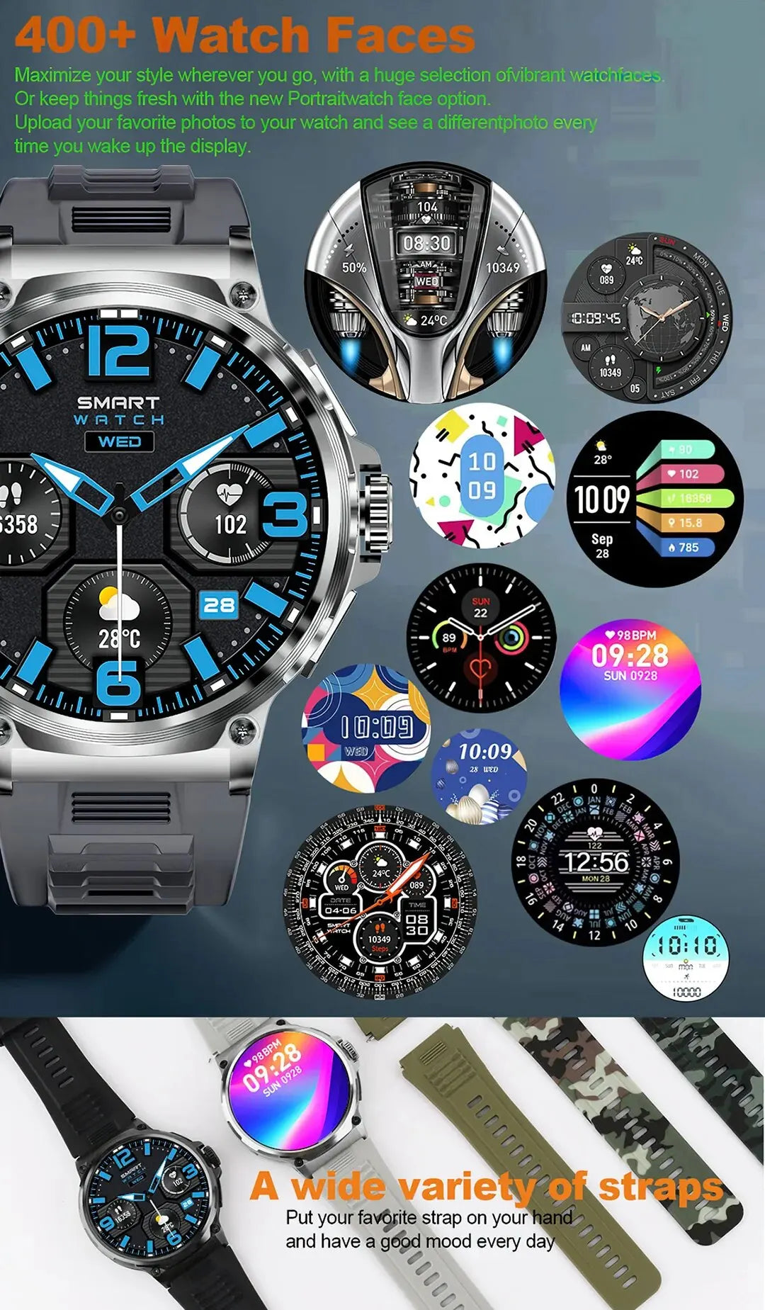 Montre Connectée Homme BOALZETD V69 — AMOLED 1,85", Batterie 710 mAh, GPS, IP67, 100+ Sports, 6 Coloris | TechNova X