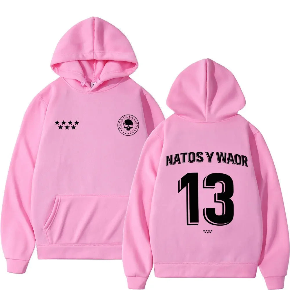 Rappeur NATOS WAOR 13 sweats hommes femmes mode Hip-hop pull automne hiver ample décontracté gothique Punk survêtement Streetwear
