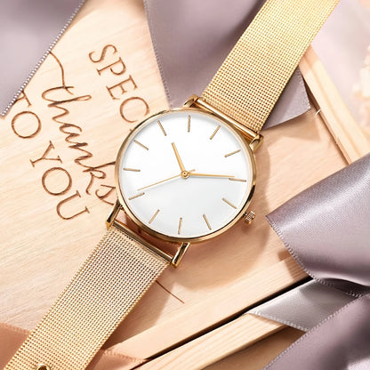 Montre Quartz Fashion TINUORA — Bracelet Acier Inox, Cadran 38mm, Style Luxe Casual, 17 Coloris