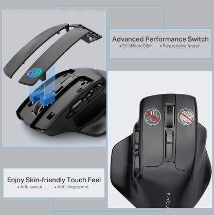 E-YOOSO X-31 USB 2.4G souris de jeu sans fil grande pour grandes mains PAW3212 4800 DPI 5 boutons pour souris gamer ordinateur portable PC